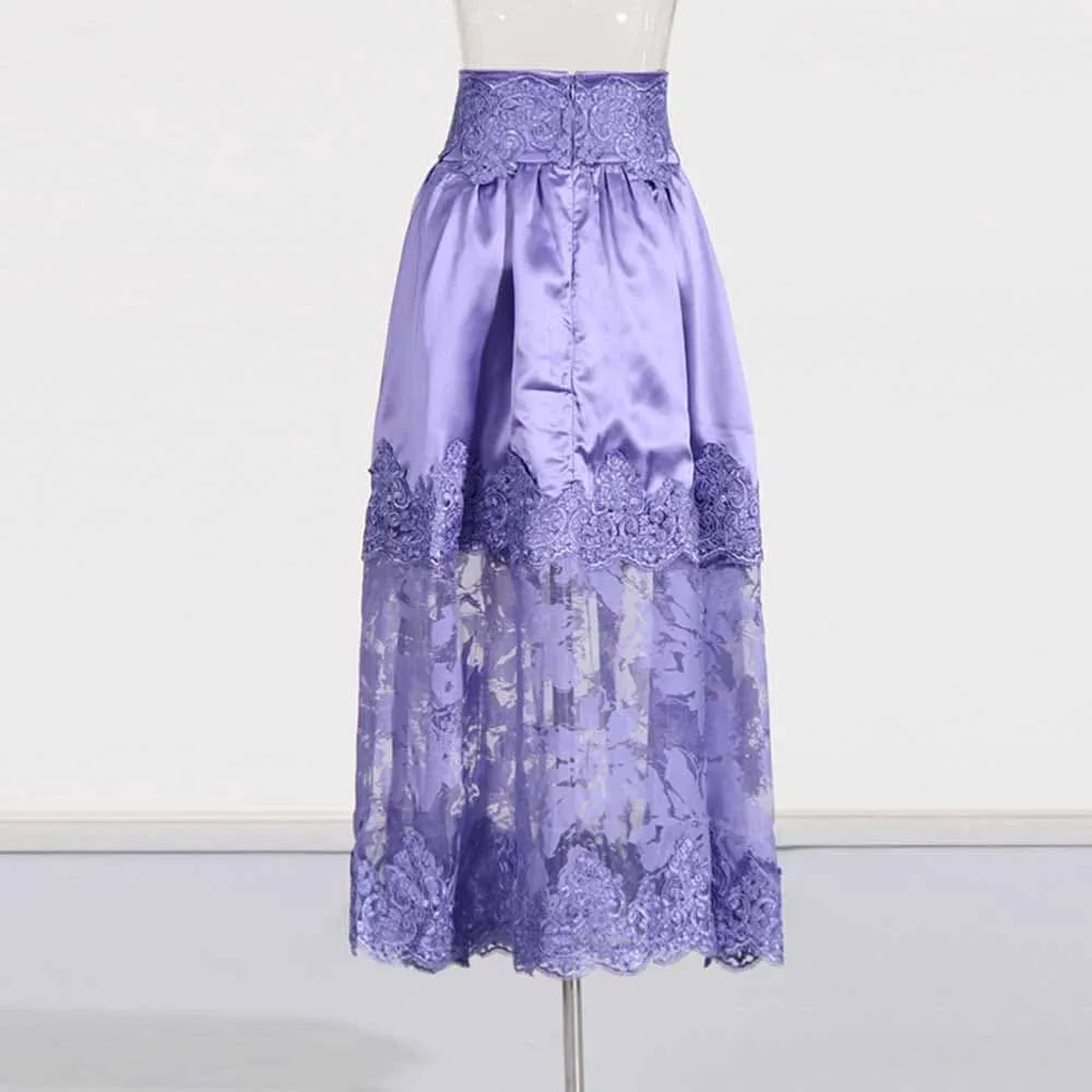 Shirt Collar Two Piece Midi Skirt Suit With Half-Sleeves