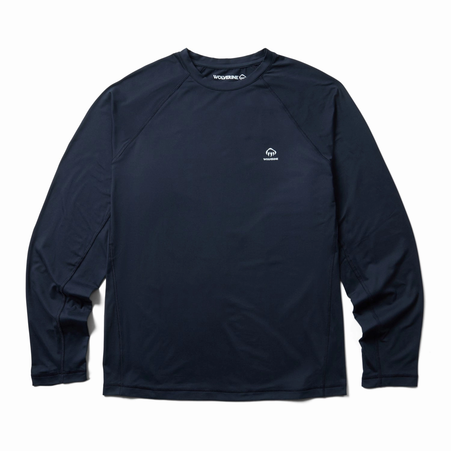 Bamboo Fiber Blend Wolverine Mens Dark Navy Polyester L/S Tactical Sun-Stop Eco Crew