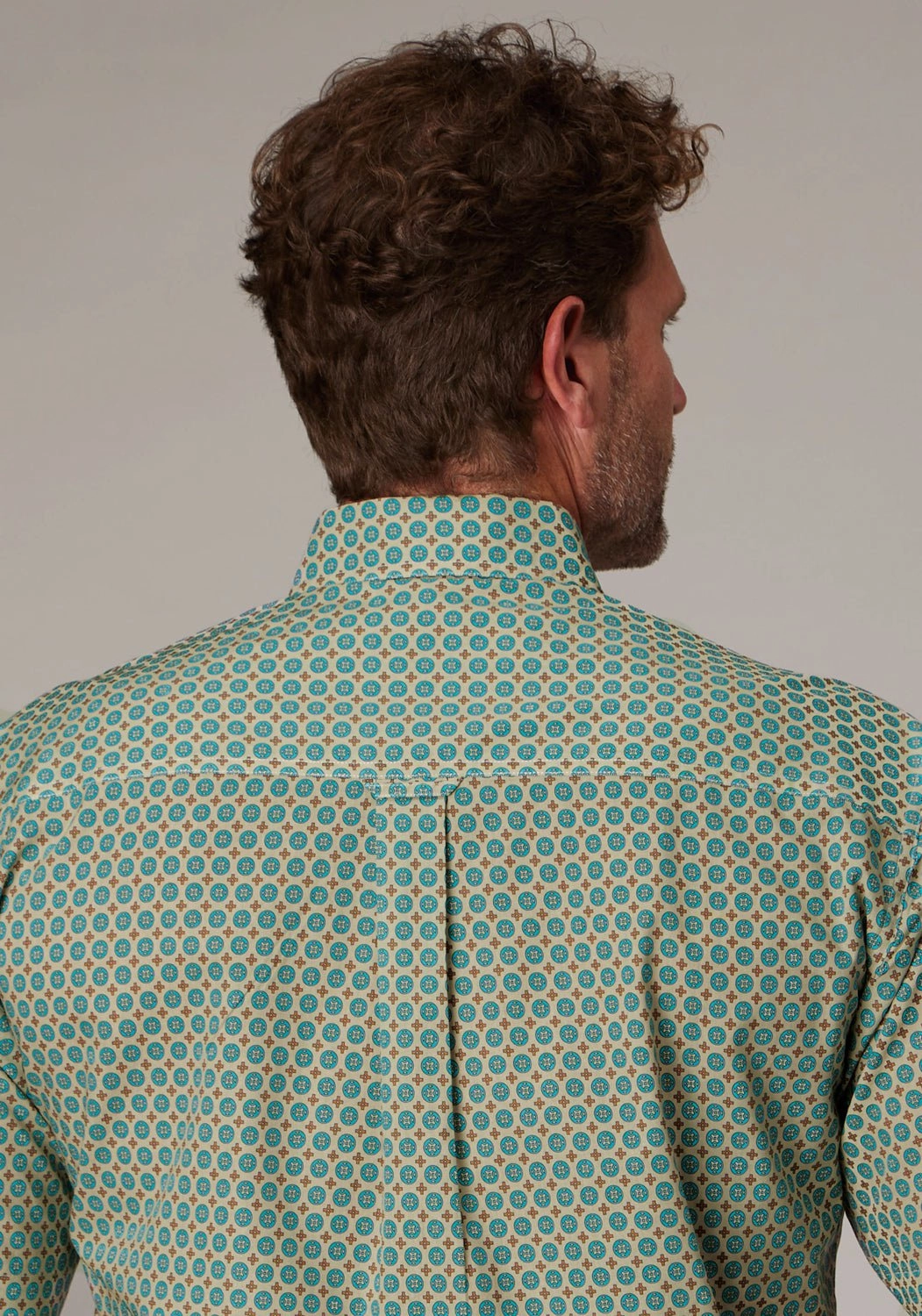 Roper Mens Sedona Foulard Turquoise 100% Cotton 1 Pkt S/S Shirt Microfiber Material