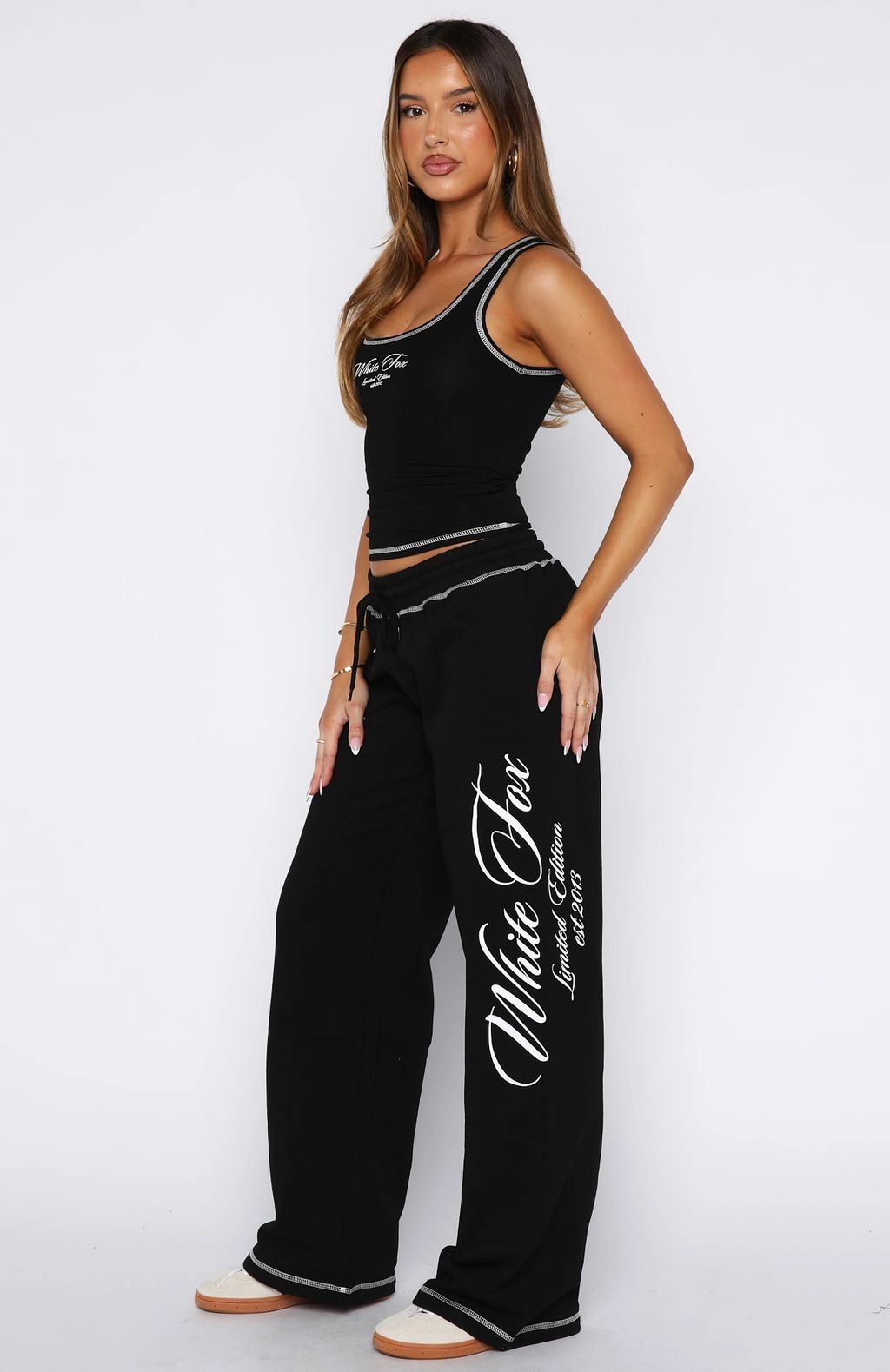 Brushed Inner Lining Don't Need Anyone Track Pants Black