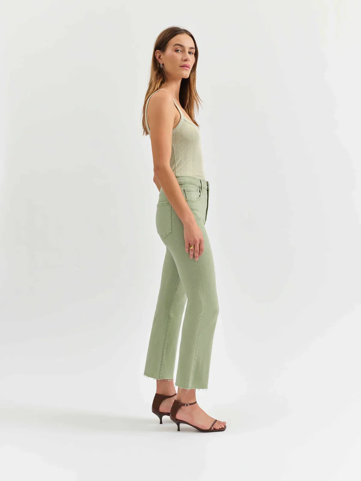 Comfort Design High Rise Shy Girl Raw Cut - Pistachio