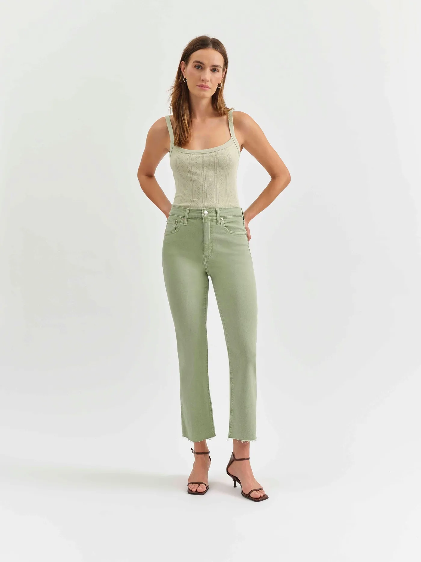 Soft Touch Material Shy Girl Raw Cut - Pistachio