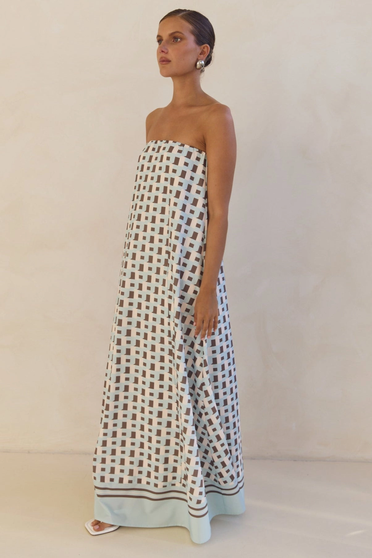 Siena Maxi Dress (Aqua) Smart Waistband Fit