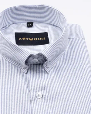 Siento Felix Grey Stripe Oxford Cotton Shirt
