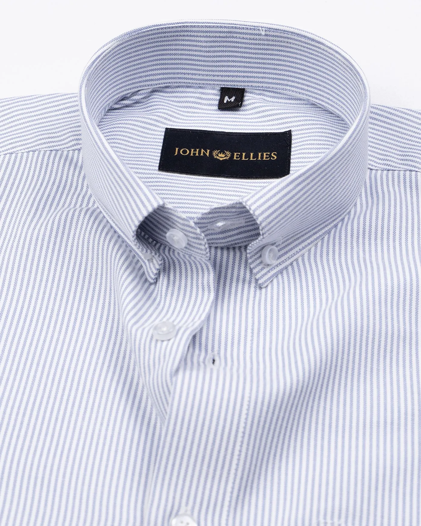 Siento Felix Grey Stripe Oxford Cotton Shirt
