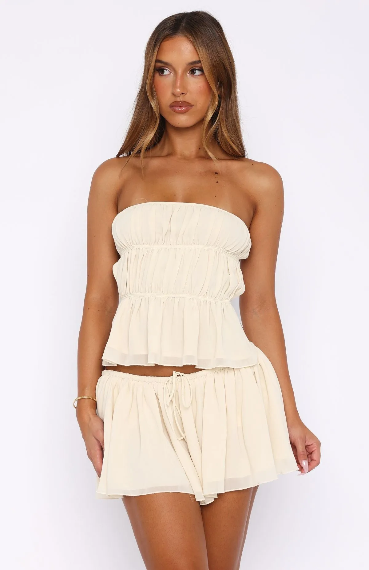 Flawless Mini Skirt Cream Bold Cut