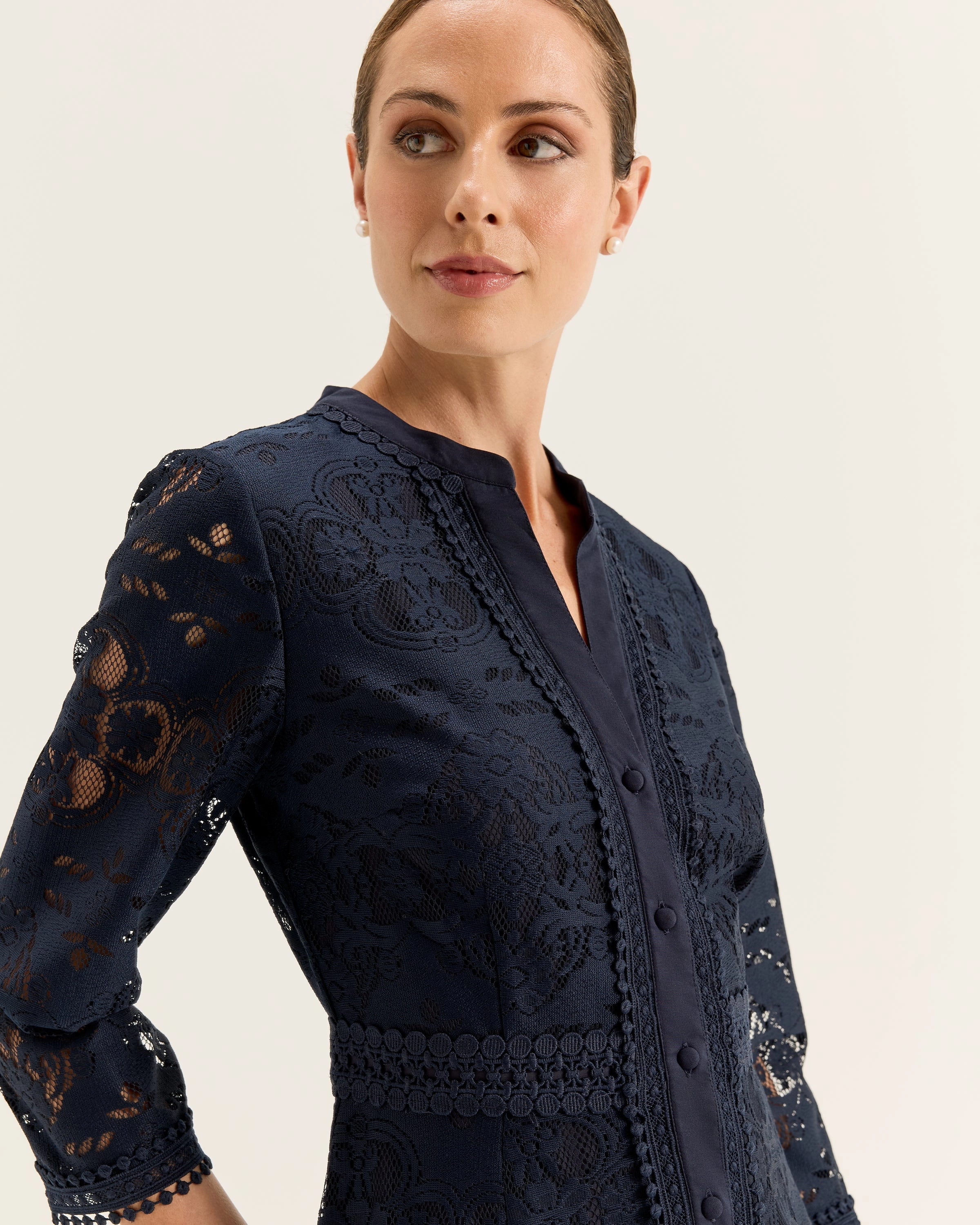 Nostalgia Lace Shirtdress Casual Edge Lounge Comfort