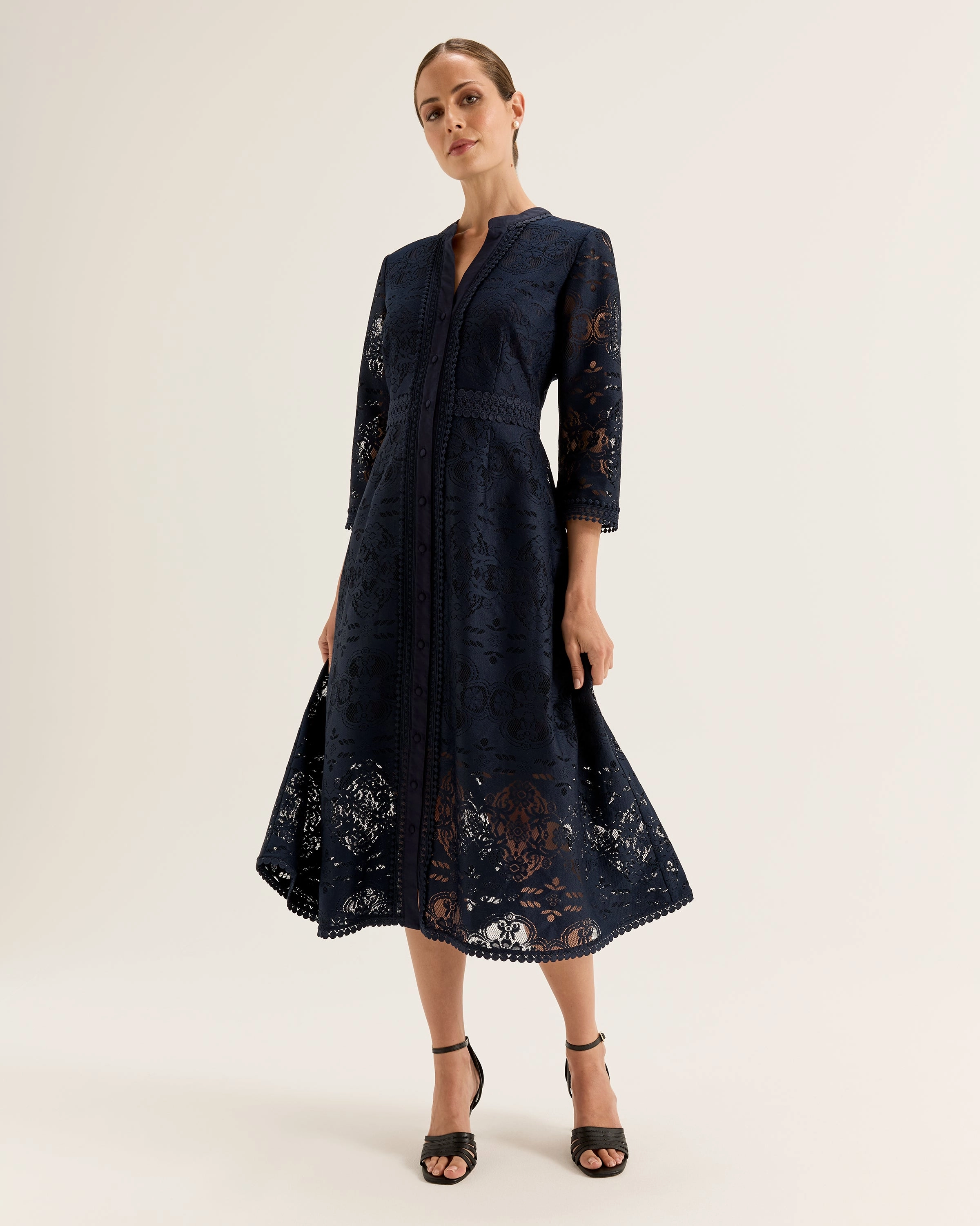 Elegant Touch Nostalgia Lace Shirtdress