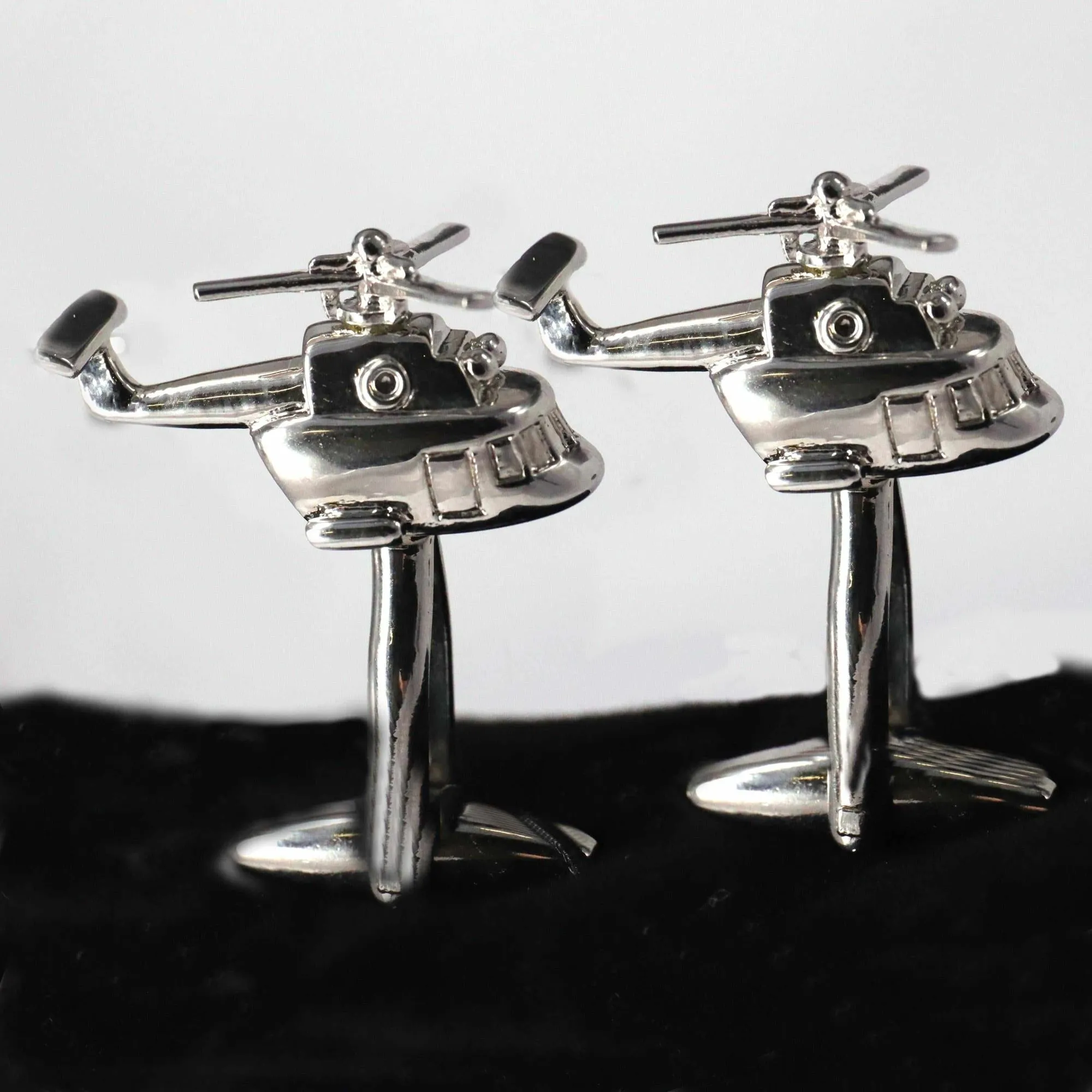Silver Helicopter Cufflinks