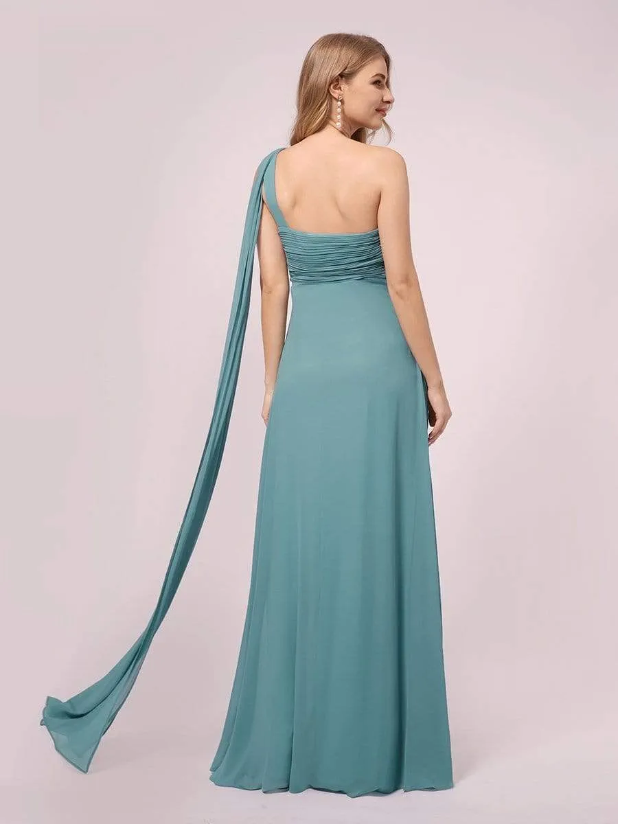 Simple One Shoulder Chiffon Maternity Dresses