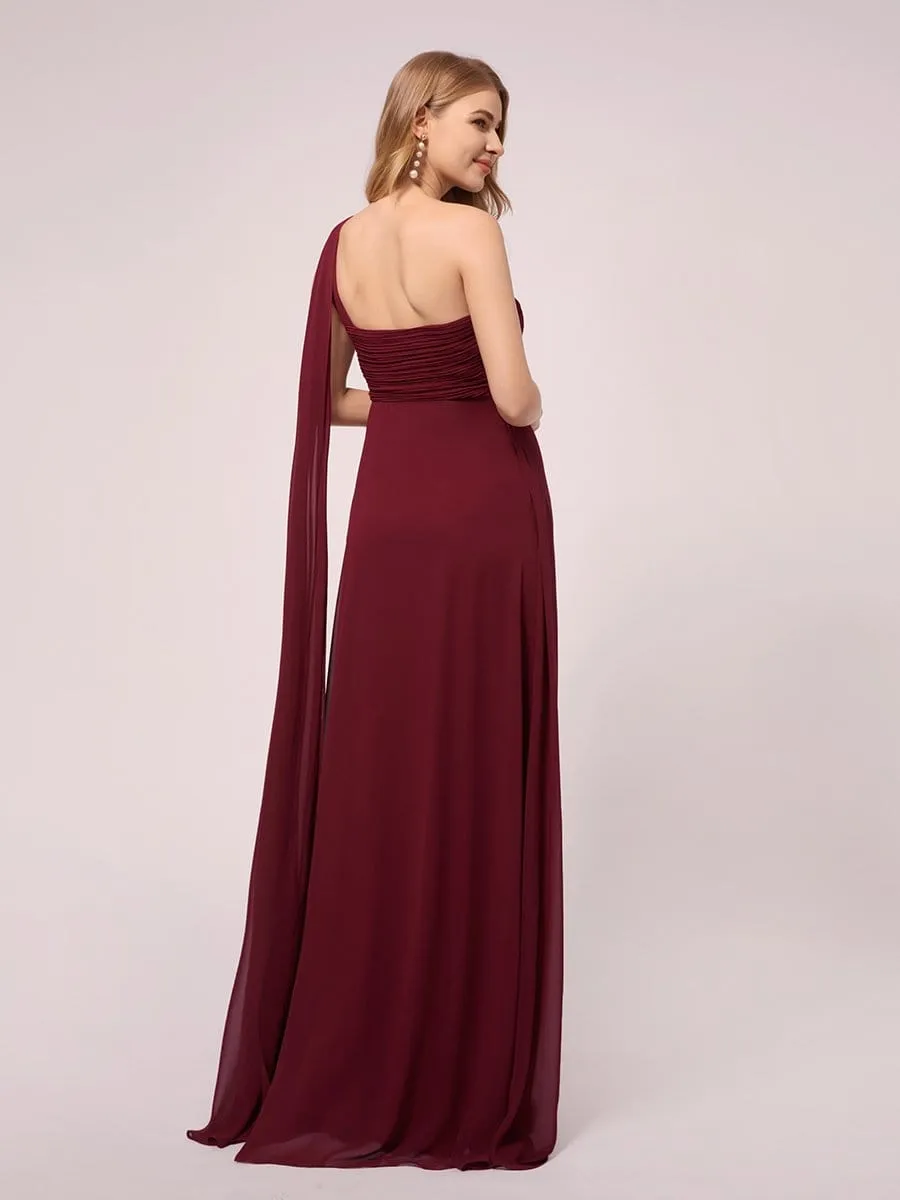 Simple One Shoulder Chiffon Maternity Dresses