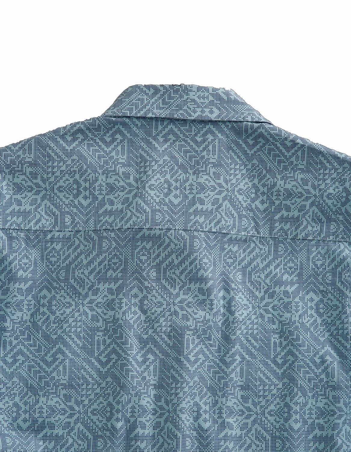 Eco-Friendly Choice Tin Haul Mens Dot Matrix Aztec Blue 100% Cotton S/S Shirt