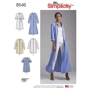 Simplicity Pattern 8546 Women’s  /  Petite Women’s Shirt Dresses