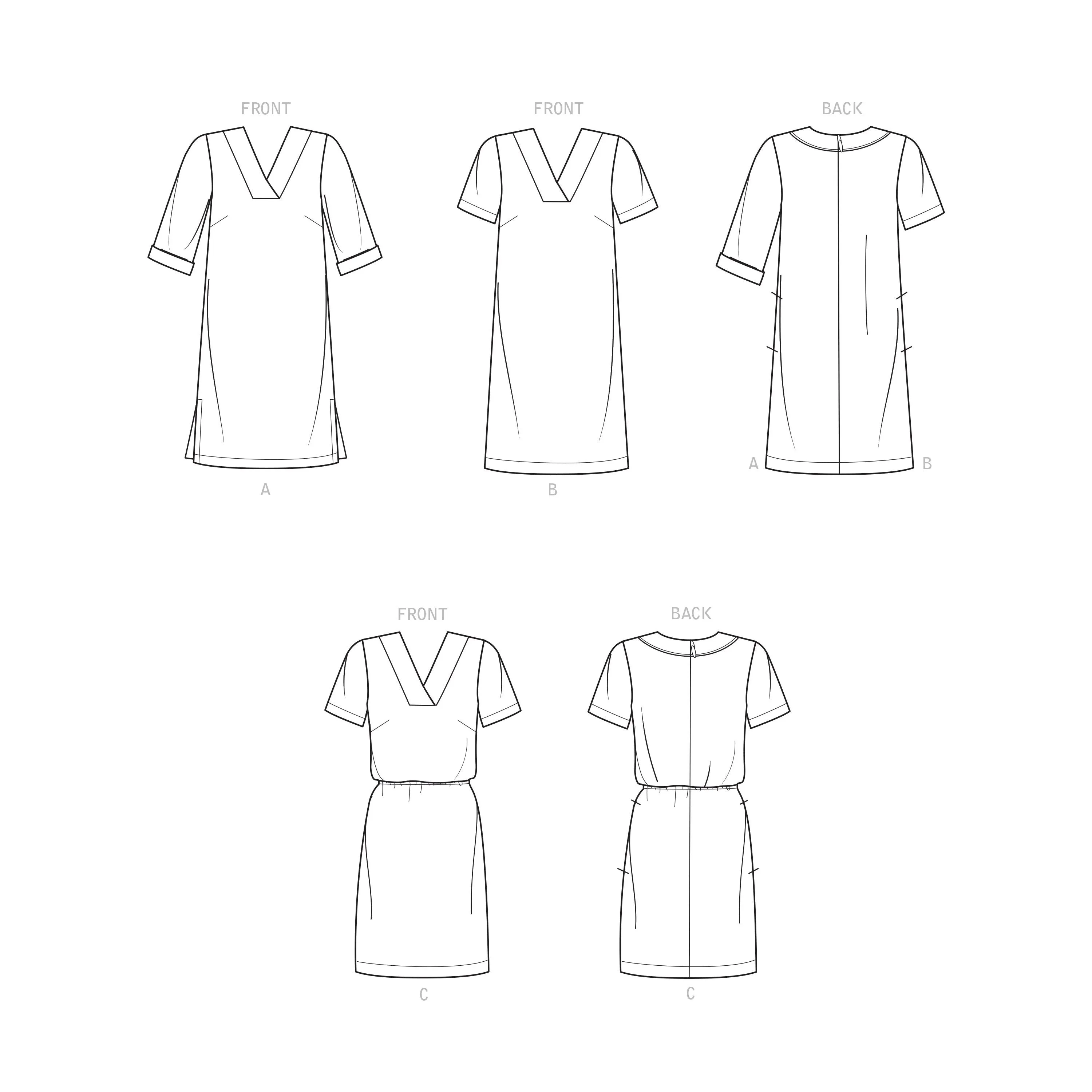Simplicity Sewing Pattern 9262 V-neckline Shift Dresses