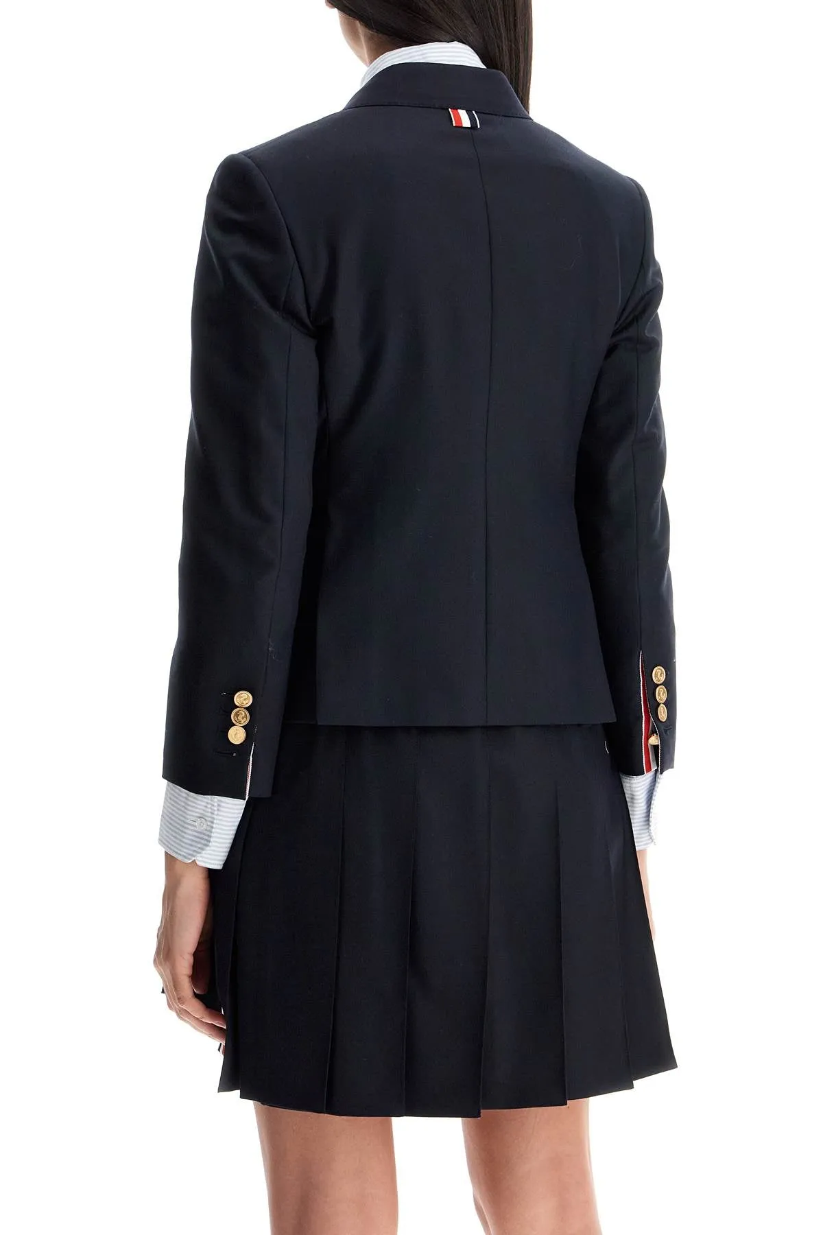 single-breasted cropped jacket in 120's wool FBC010V 00626 NAVY