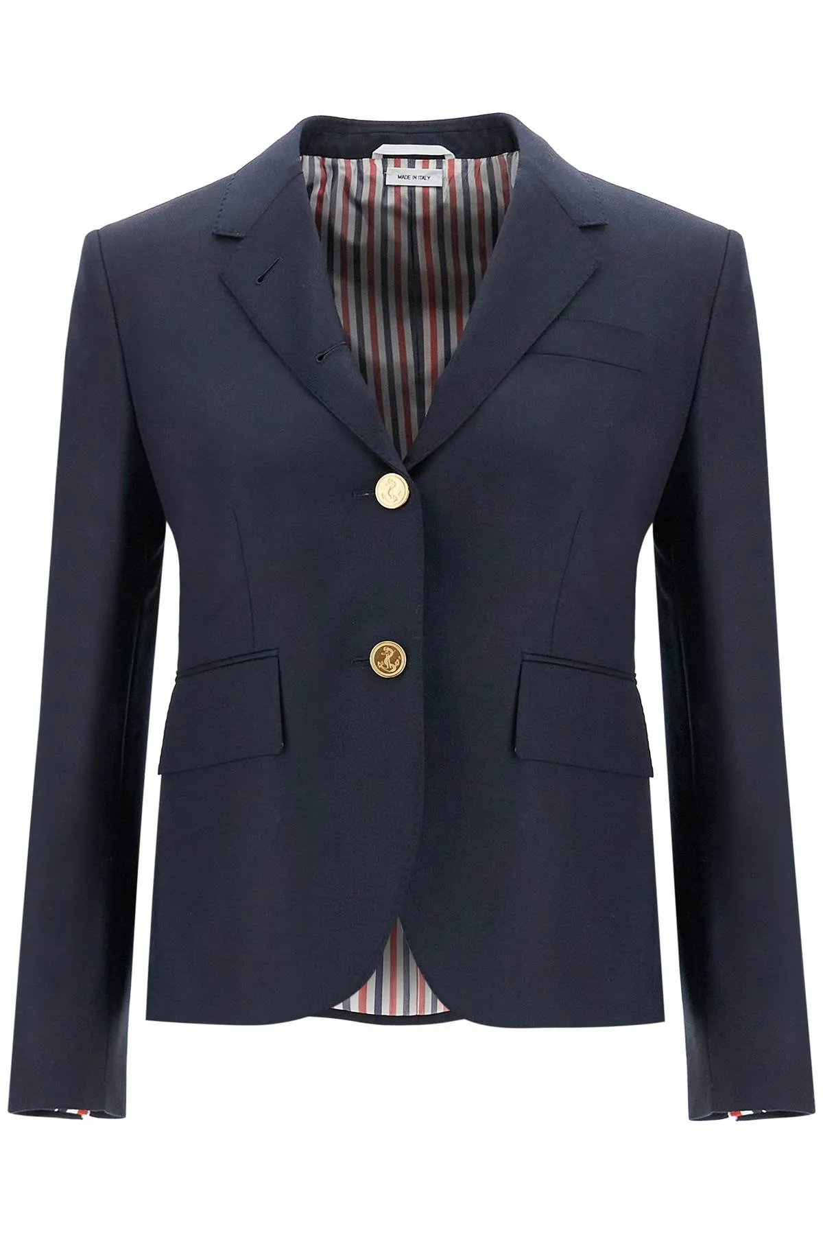 single-breasted cropped jacket in 120's wool FBC010V 00626 NAVY