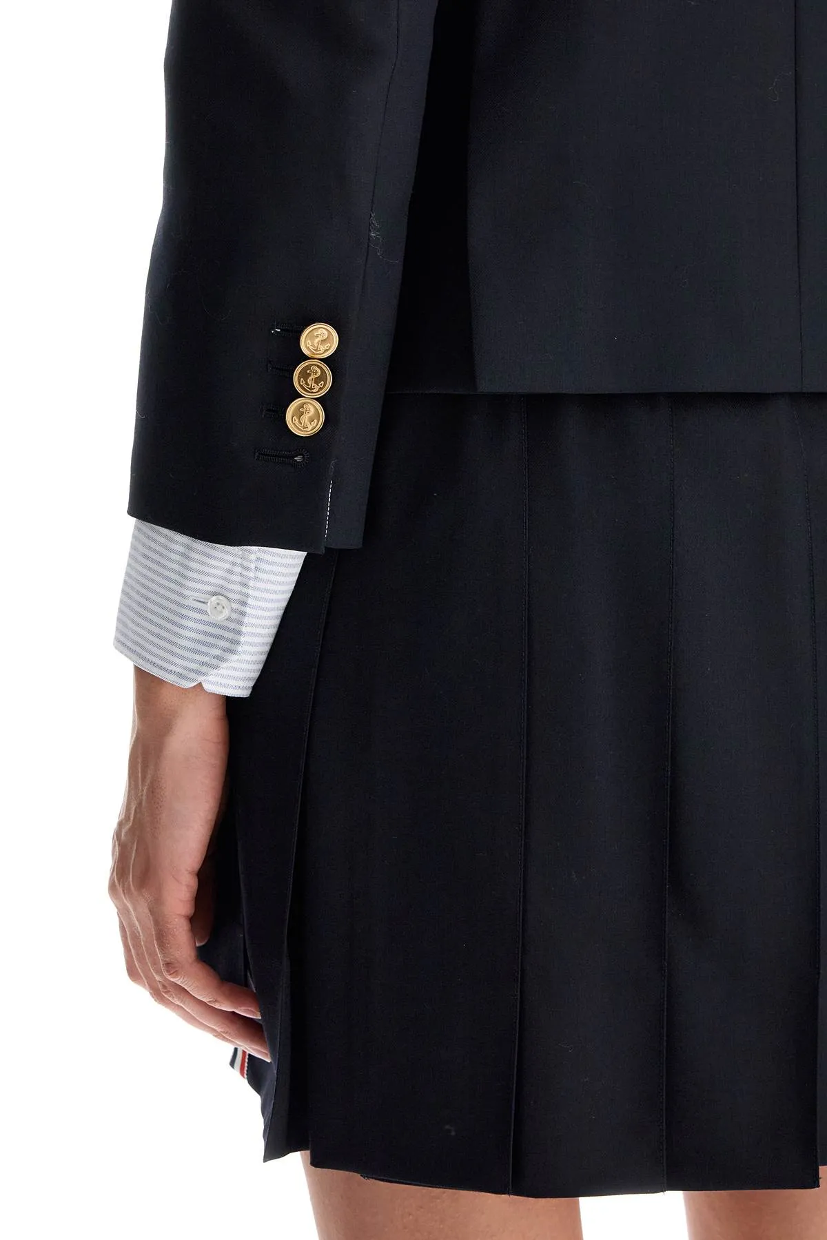 single-breasted cropped jacket in 120's wool FBC010V 00626 NAVY