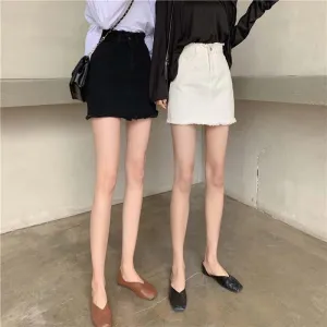Skirt Women Hong Kong Slim Look High Waist White All-Matching Student Korean Hip Flattering A-Line Skirt