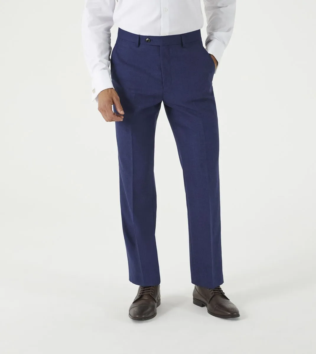 Skopes Jodrell Suit Tailored Fit Trousers For Men in Navy Blue Marl Tweed Effect, 30W to 58W