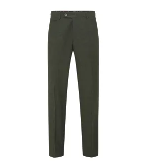Skopes Jude Suit Tailored Fit Trousers For Men in Olive Green Tweed Herringbone, 30W to 58W