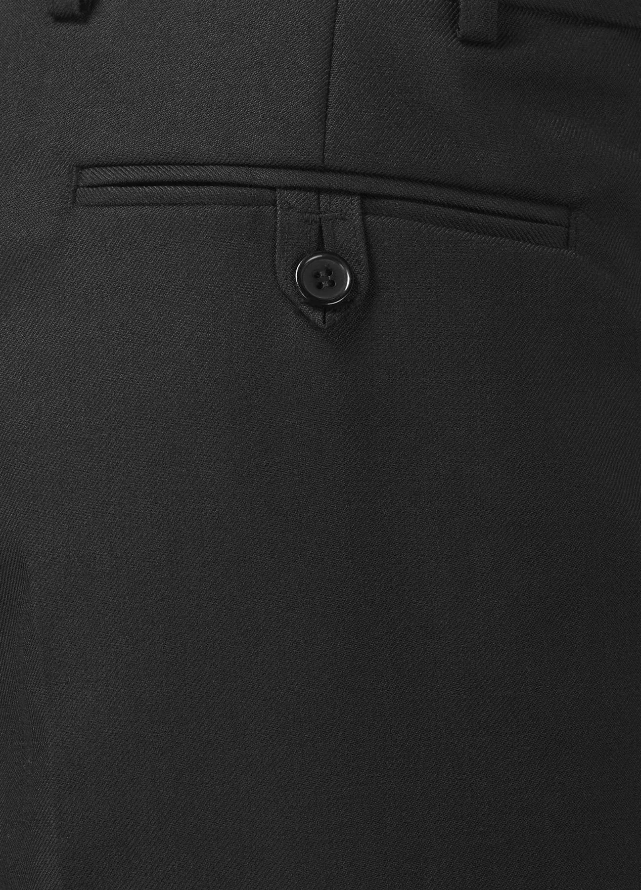 SKOPES Mens Wool Blend Flat Front Trousers in Black