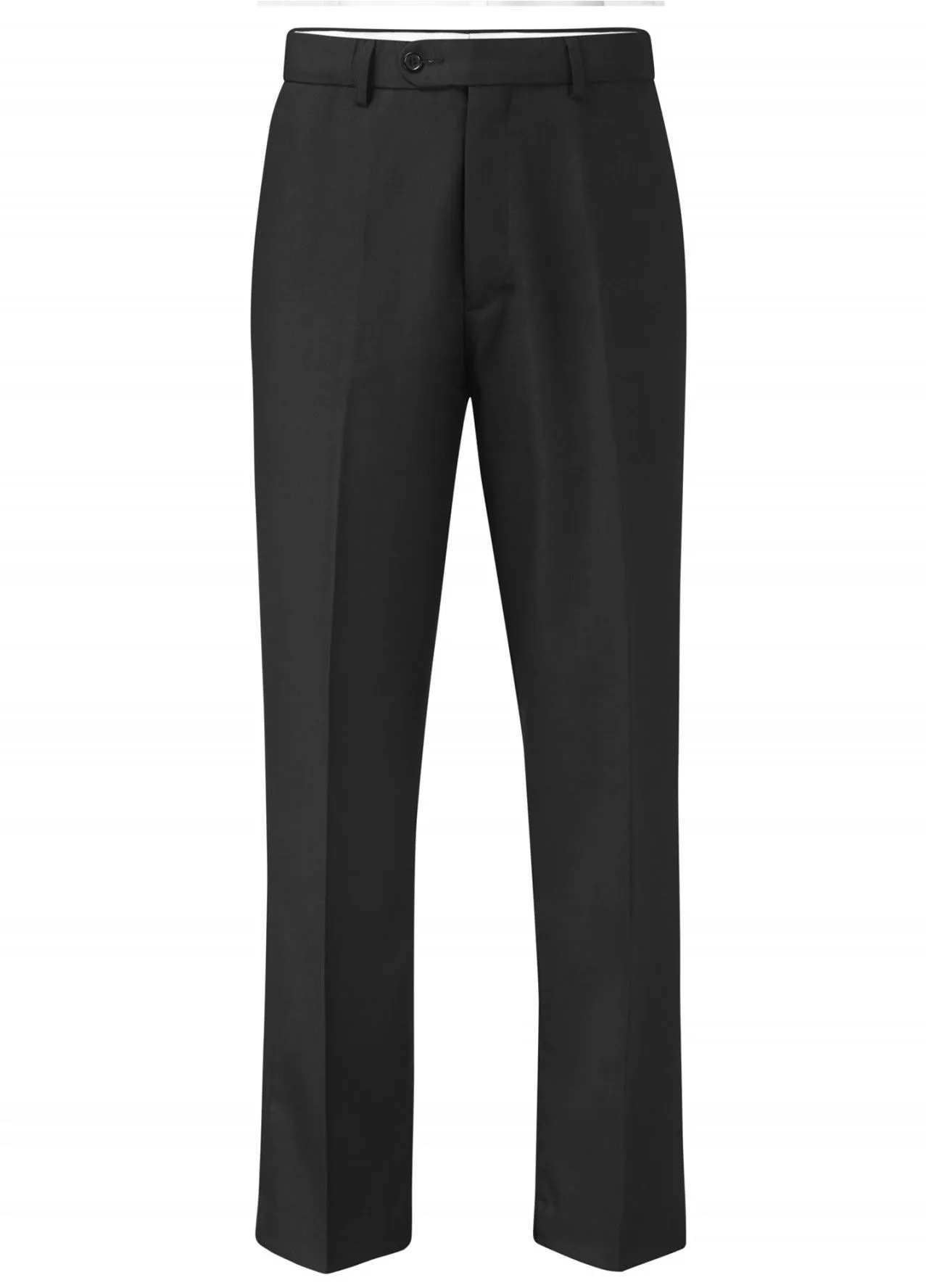 SKOPES Mens Wool Blend Flat Front Trousers in Black