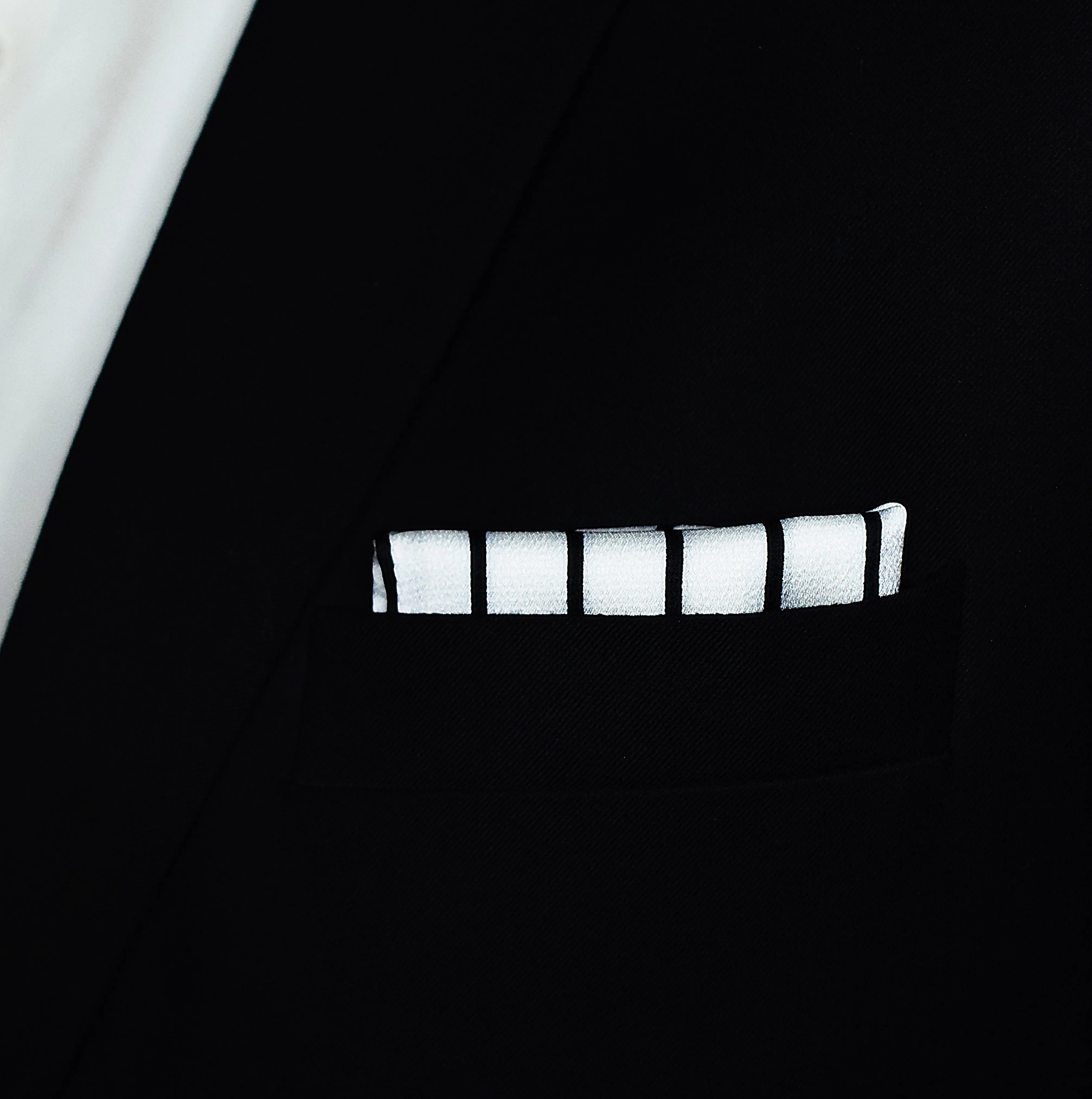 Sleek Black & White Stripes - Silk Pocket Squares