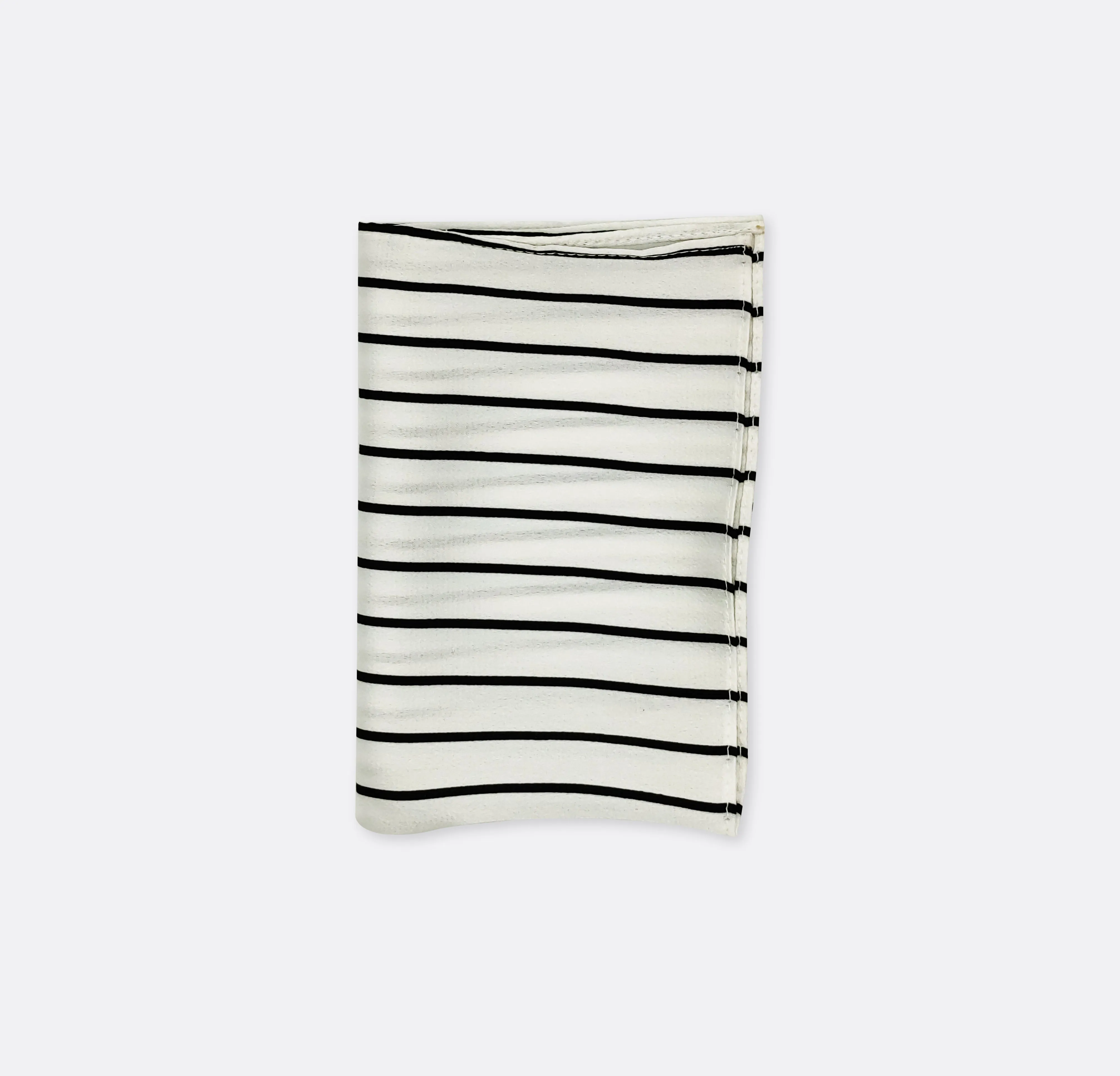 Sleek Black & White Stripes - Silk Pocket Squares