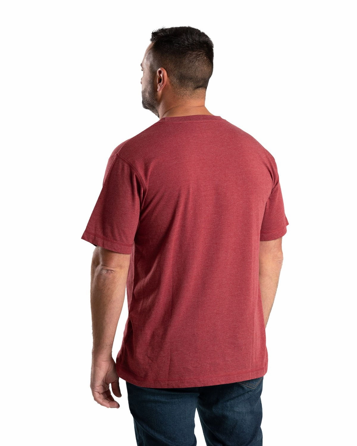 Berne Mens Big Bear Barn Dark Red Cotton Blend S/S T-Shirt Urban Fashion Look Ultimate Fit