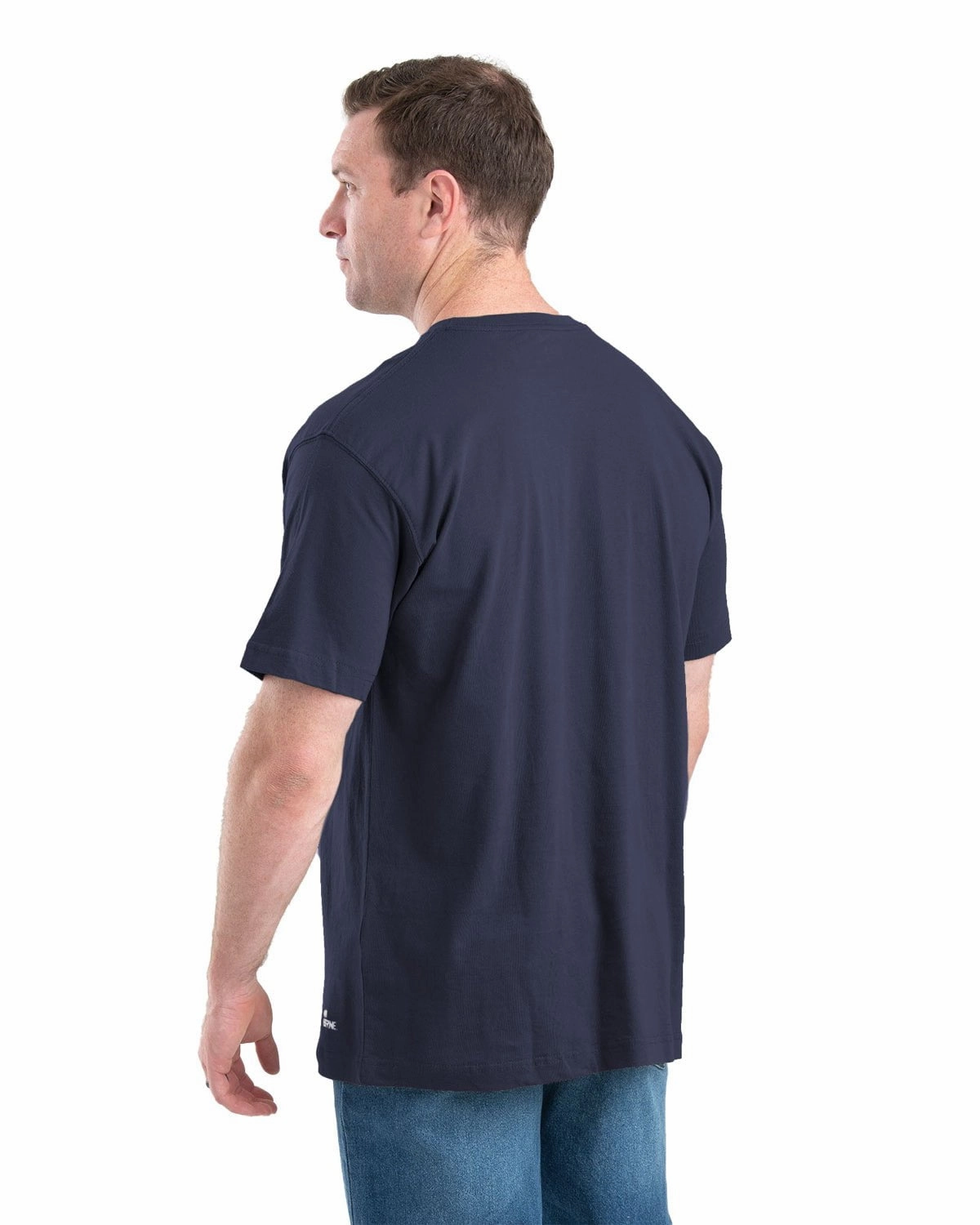 Fashion Essential Summer Wardrobe Berne Apparel Mens Heavyweight Pocket Tee Navy 100% Cotton S/S T-Shirt