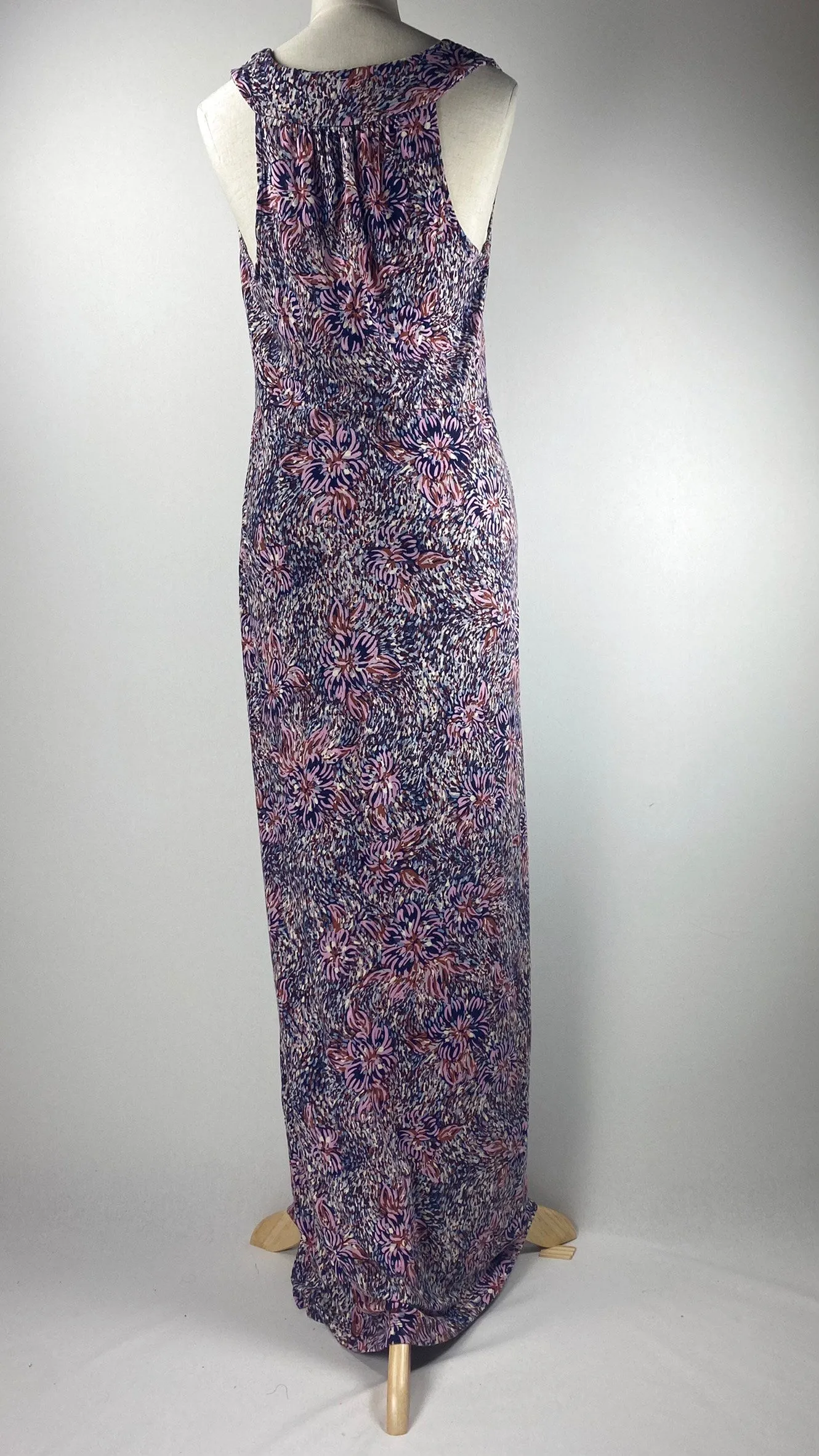 Sleeveless Maternity Maxi Dress, Pink/Blue