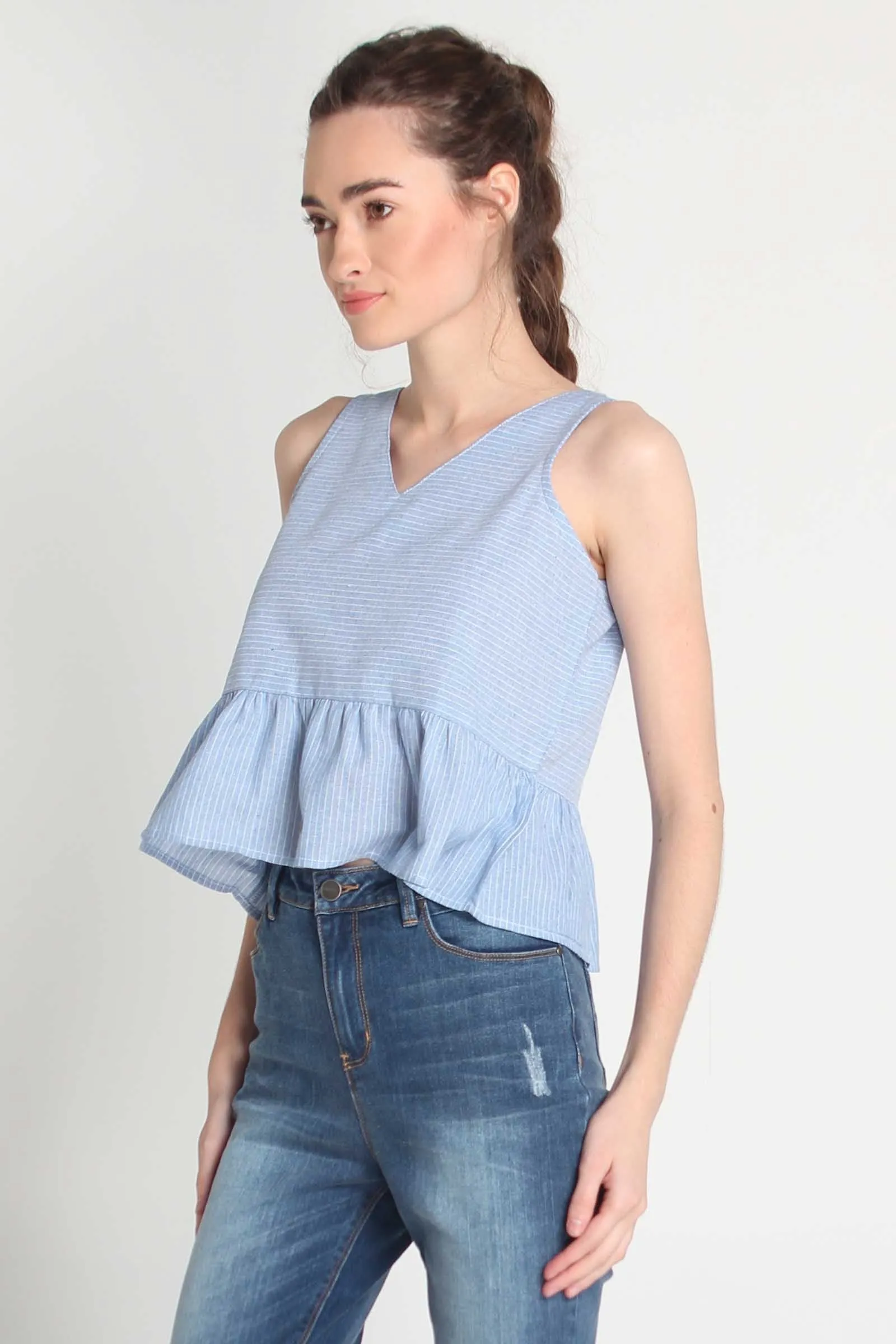 Sleeveless Oxford Shirt