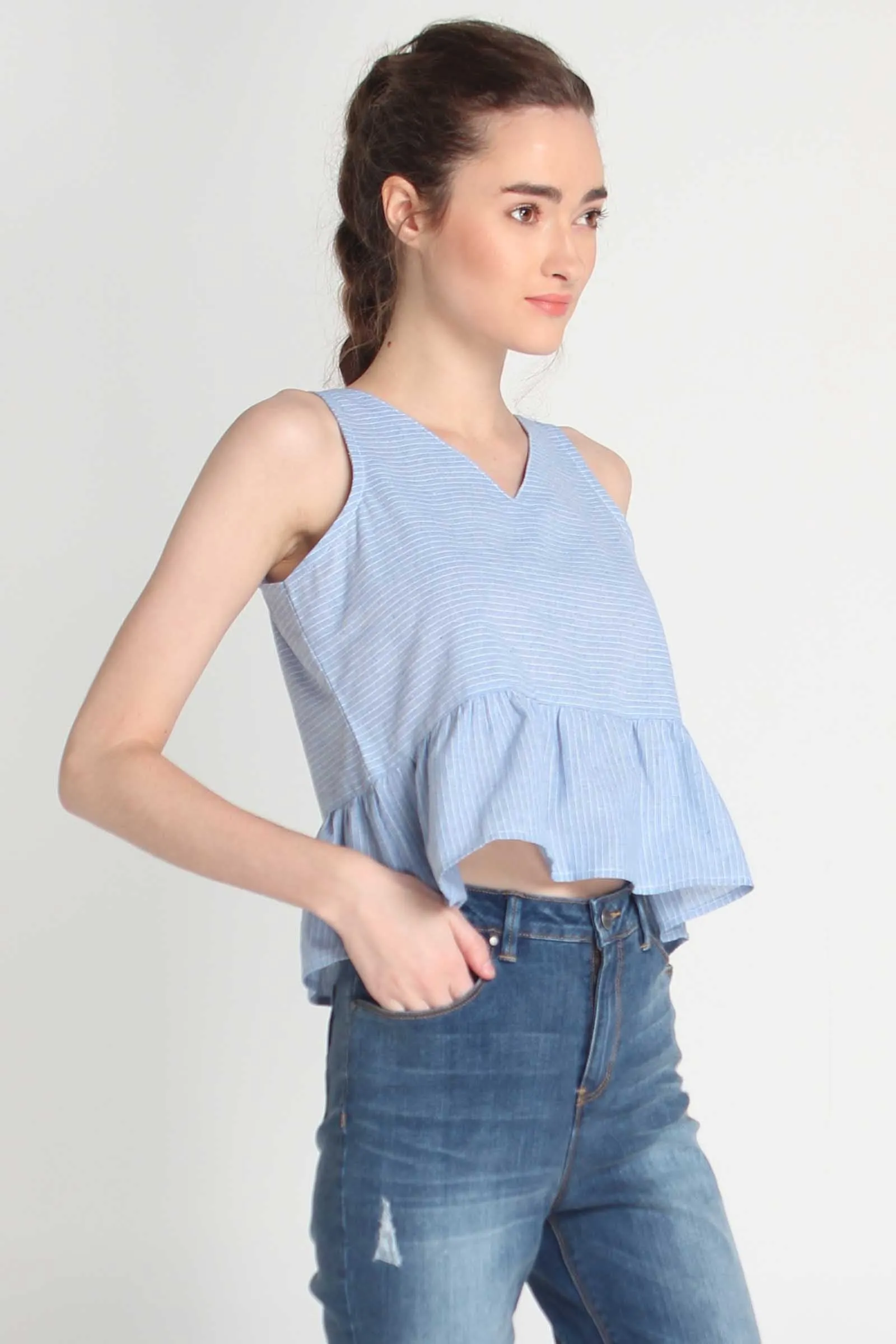 Sleeveless Oxford Shirt