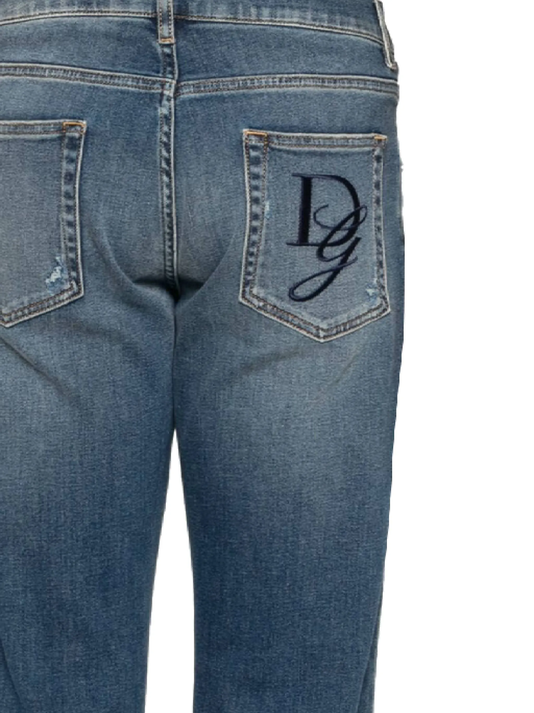Slim Fit Blue Denim Trousers