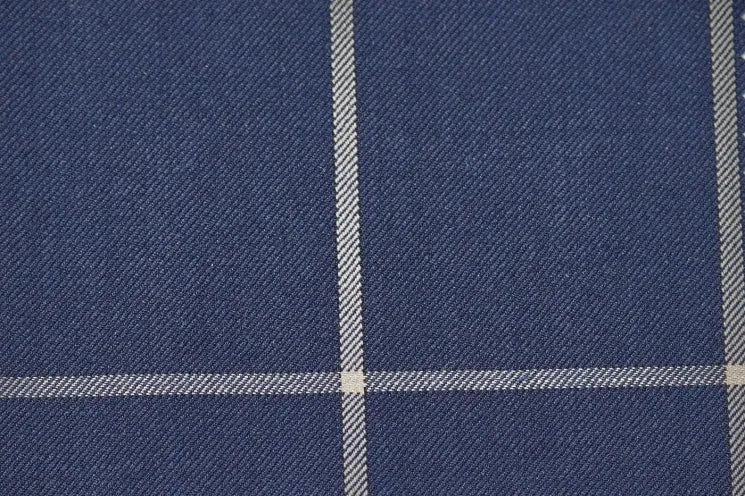 Slim Fit Blue Windowpane Two Piece Suit GB-315