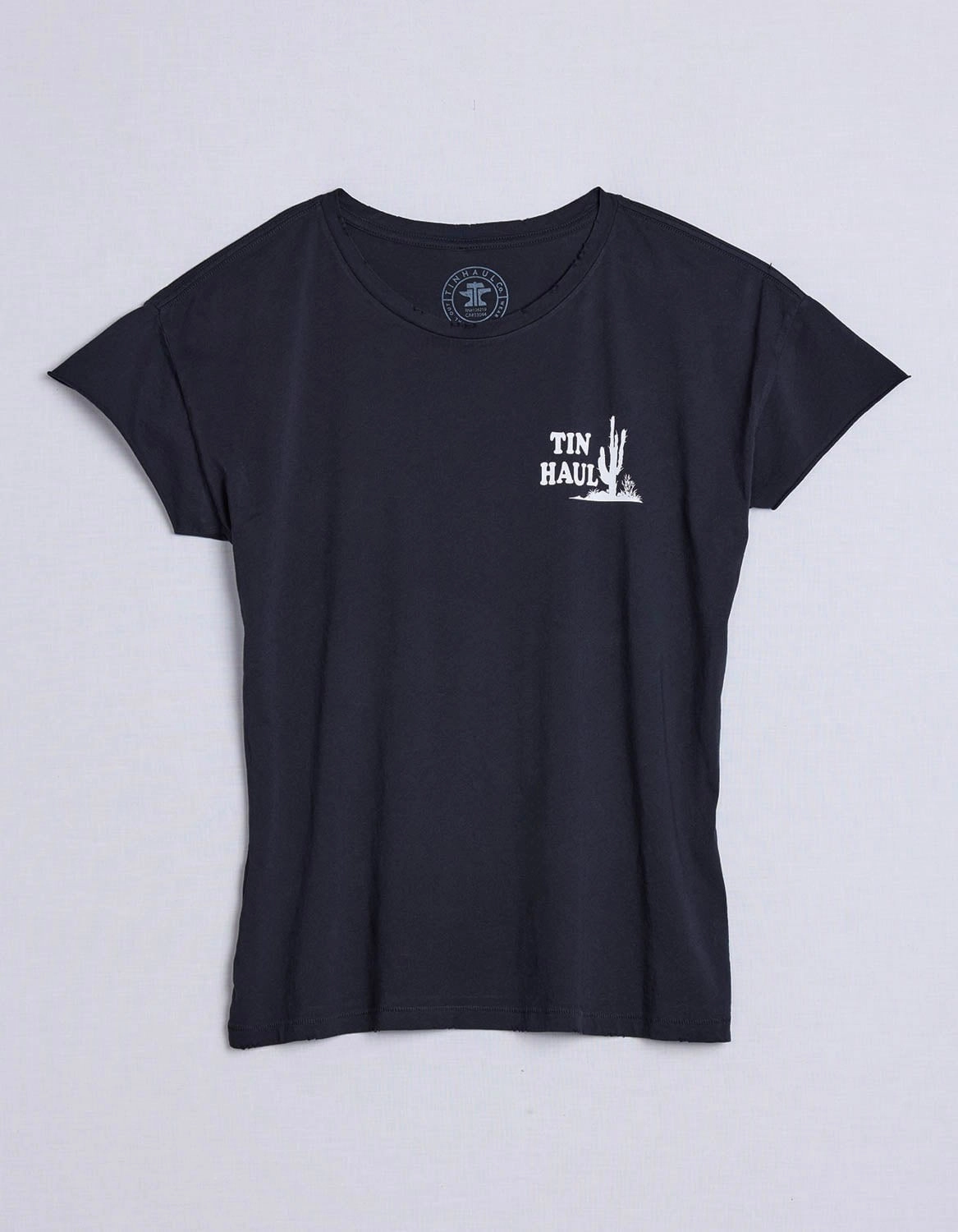 Inner Layer Special Occasion Tin Haul Womens Left Chest Cactus Vintage Black 100% Cotton S/S T-Shirt