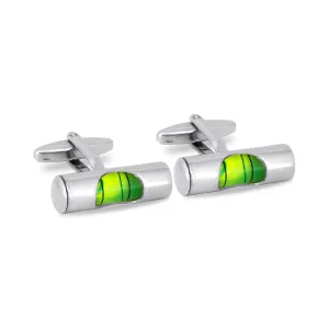 Small Bubble Level Green Cufflinks A
