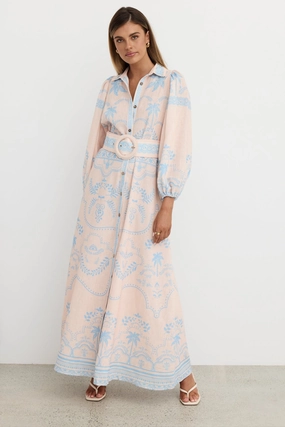 Xander Maxi Dress (Blue) everyday elegance