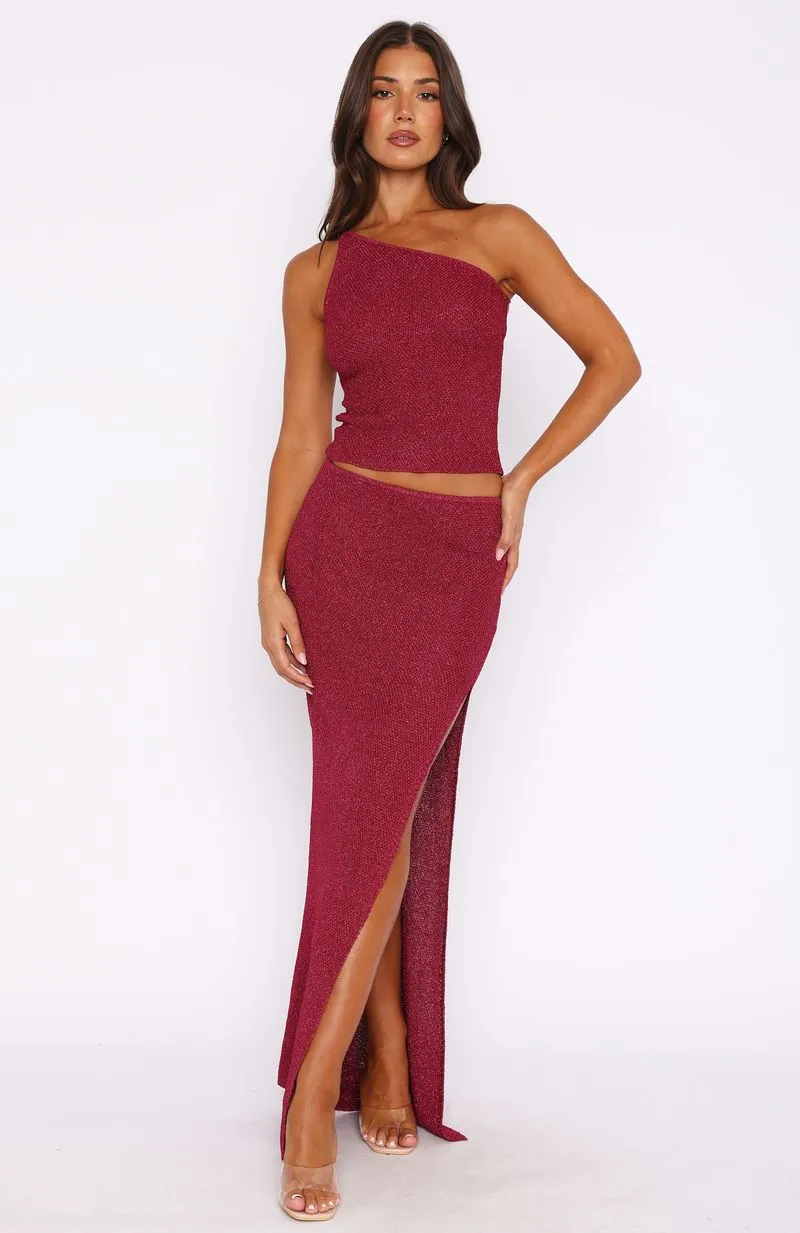 I'm Into You Knit Maxi Skirt Dragon Fruit Structured Shape