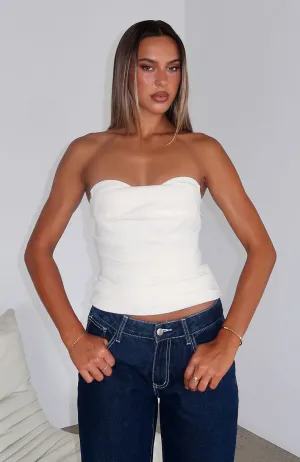 City Streets Bustier Off White Airflow Weave Pattern Convertible Style