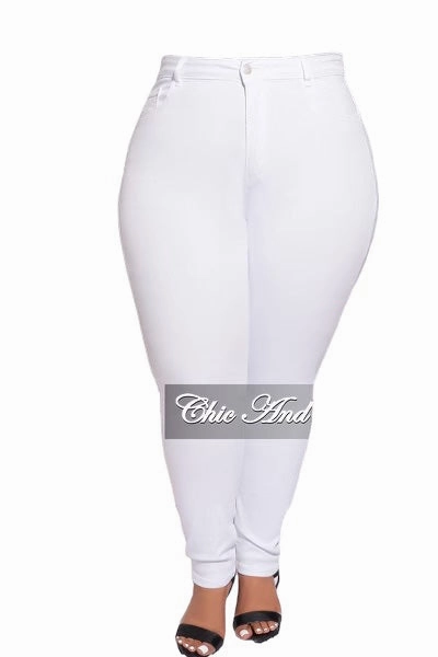 No Bunching Layered Panel Design Final Sale Plus Size Jeans in White
