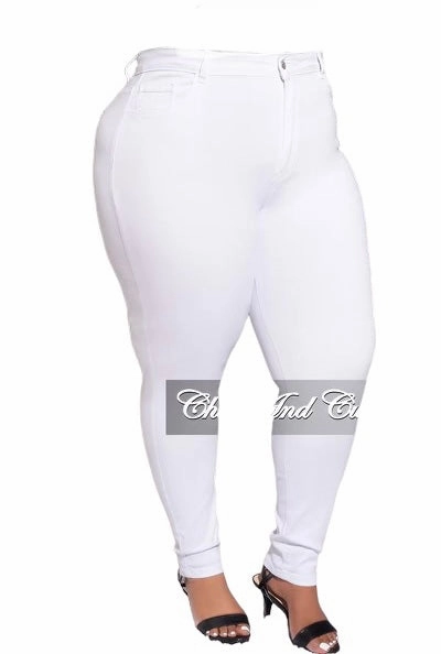 Final Sale Plus Size Jeans in White Stretch Layer Fit