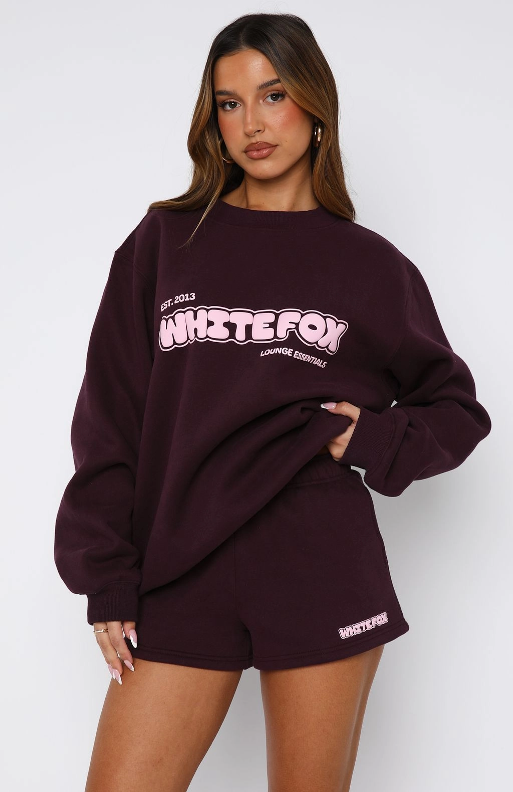 Lightweight Weave Give It A Try Lounge Shorts Plum