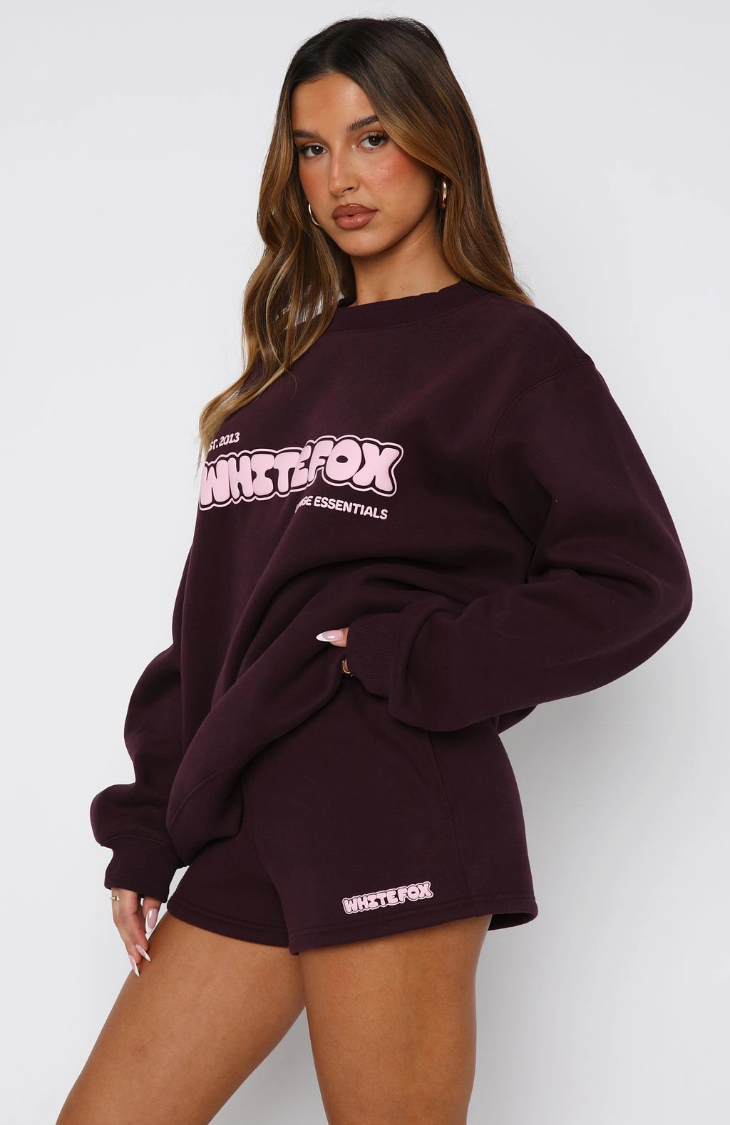 Smart Look Simple Piece Give It A Try Lounge Shorts Plum