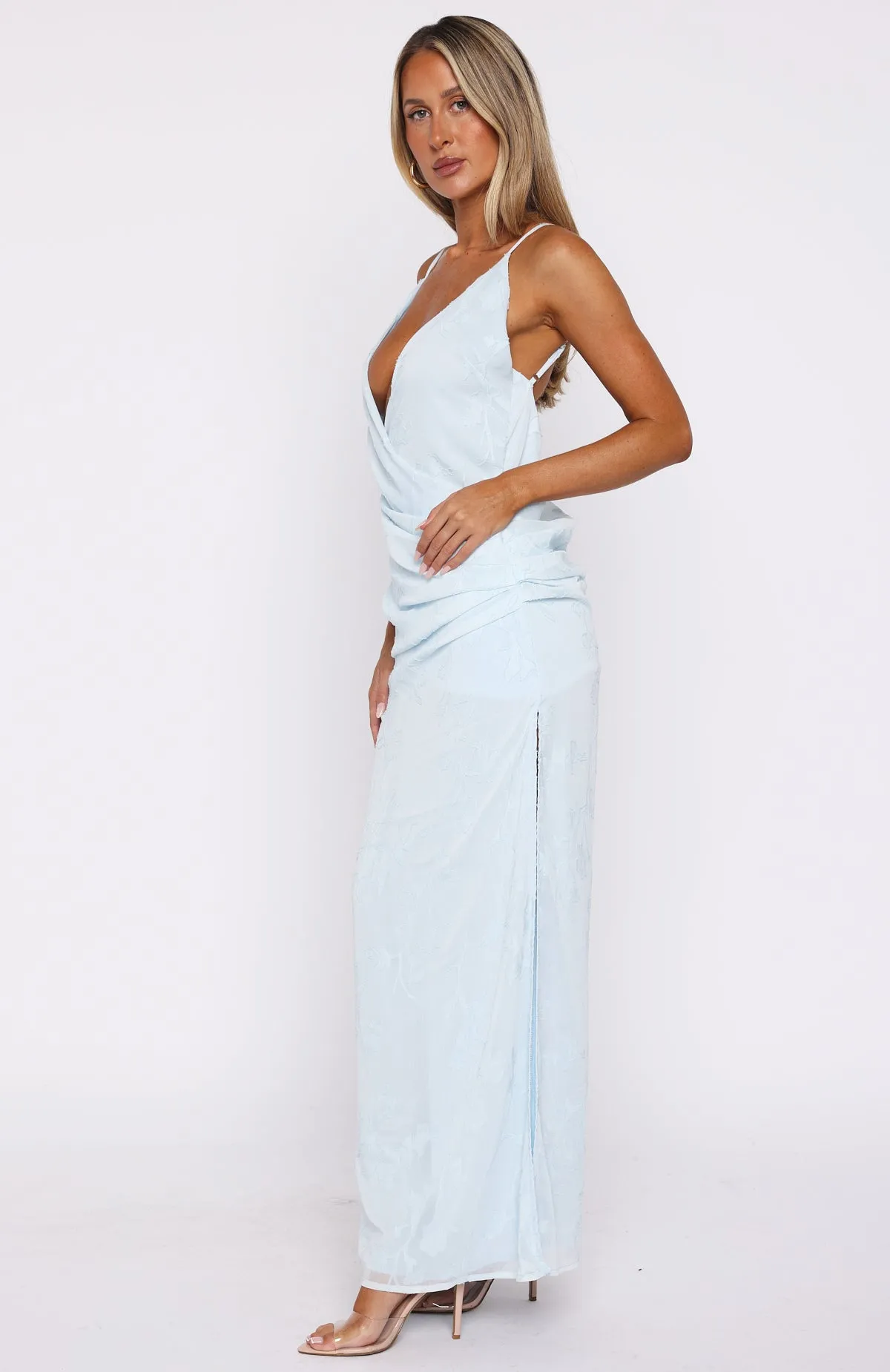Soft But Sharp Maxi Dress Sky Blue AntiSnag Fabric
