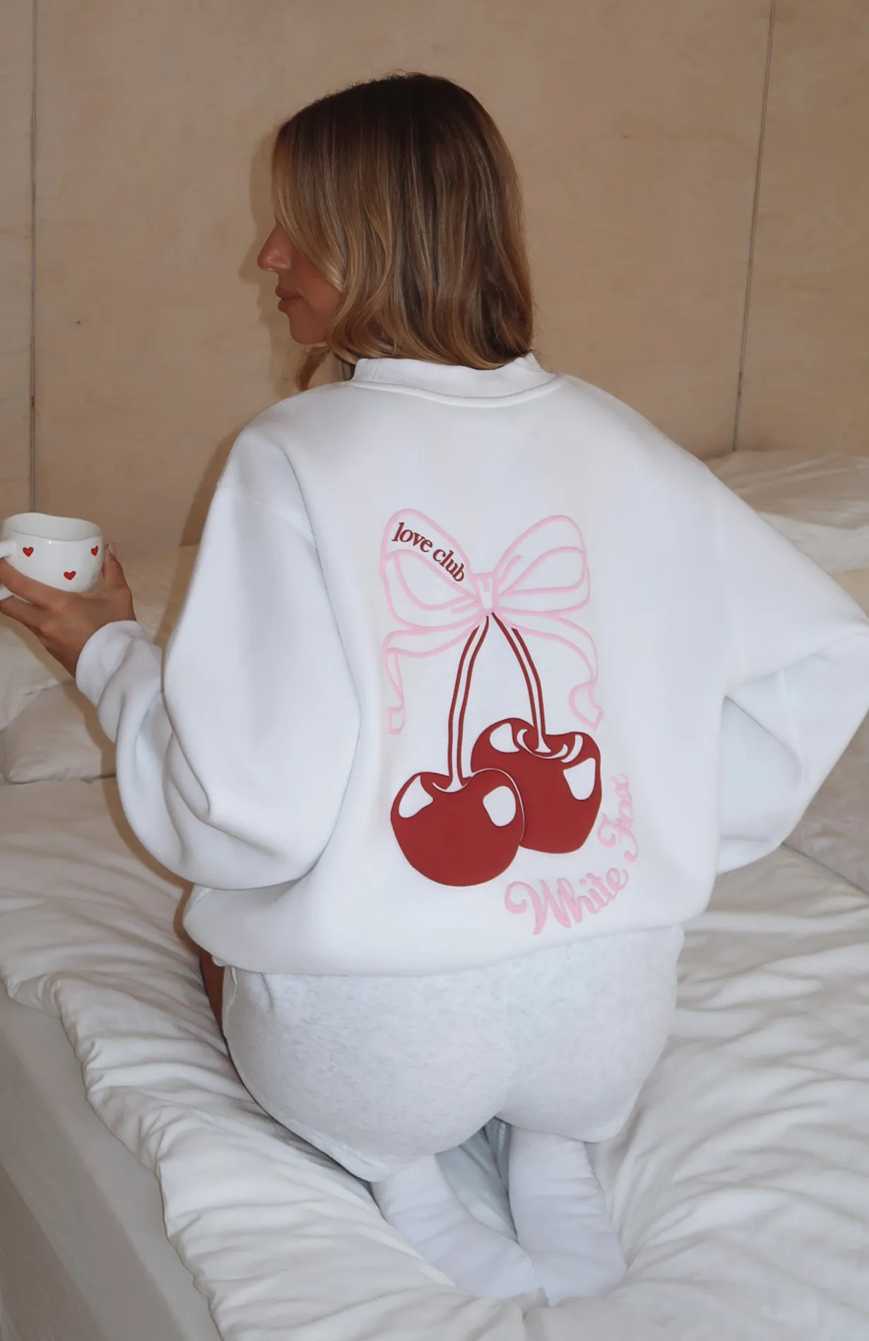 Fell So Hard Oversized Sweater White Non Chafing Fabric Daily Layers