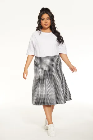 MM PURPLE LABEL - YR RND OG HOUNDSTOOTH (PLUS SIZE) Spring Must Have