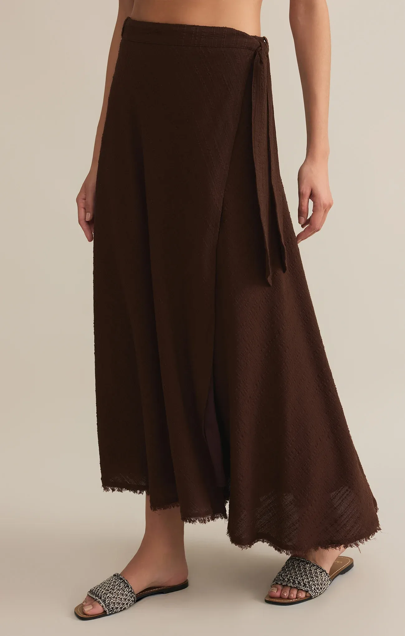 Salerno Wrap Midi Skirt Gathered waist Ventilated Panels