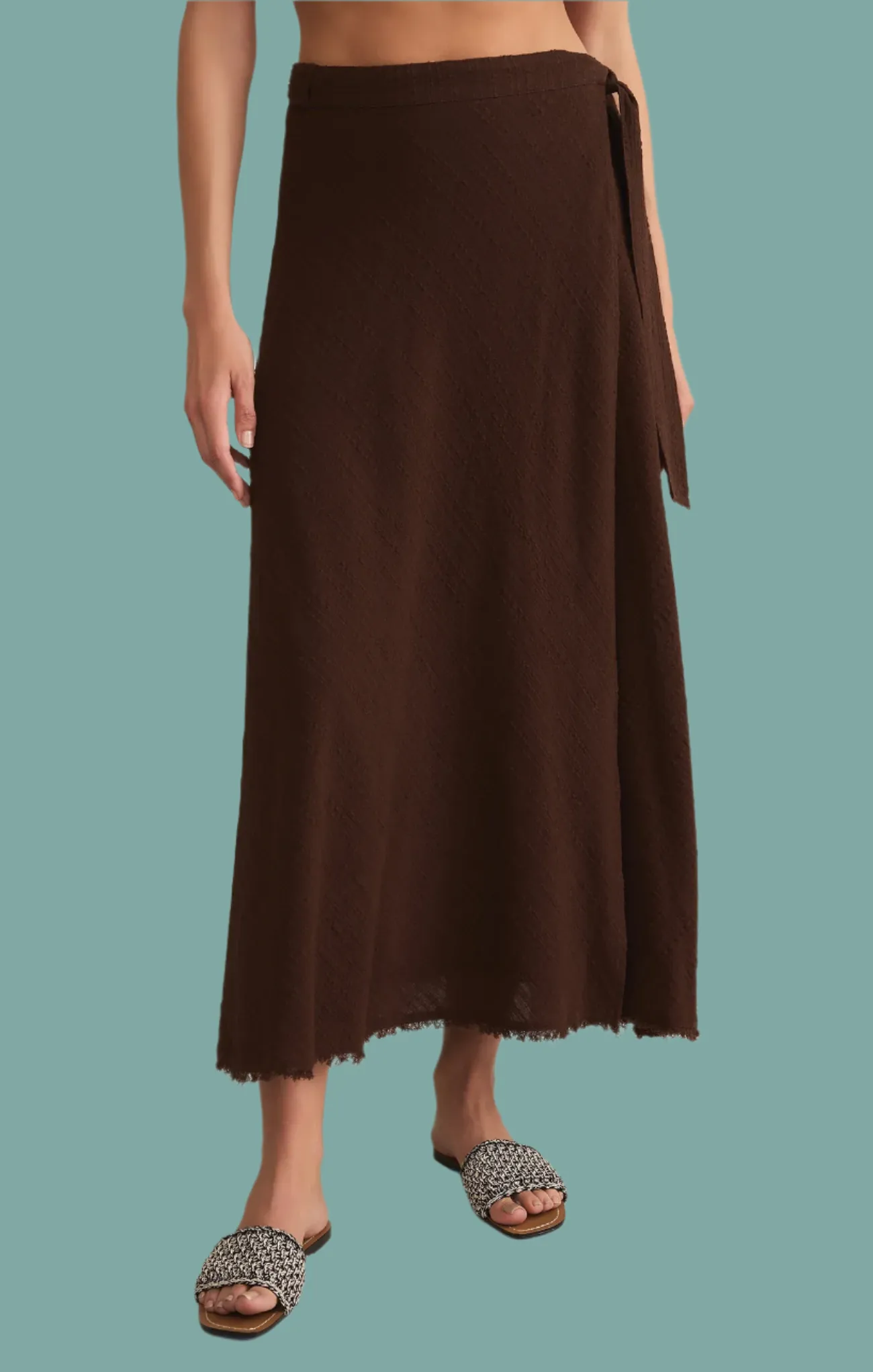 Denim style Cozy Tones Salerno Wrap Midi Skirt