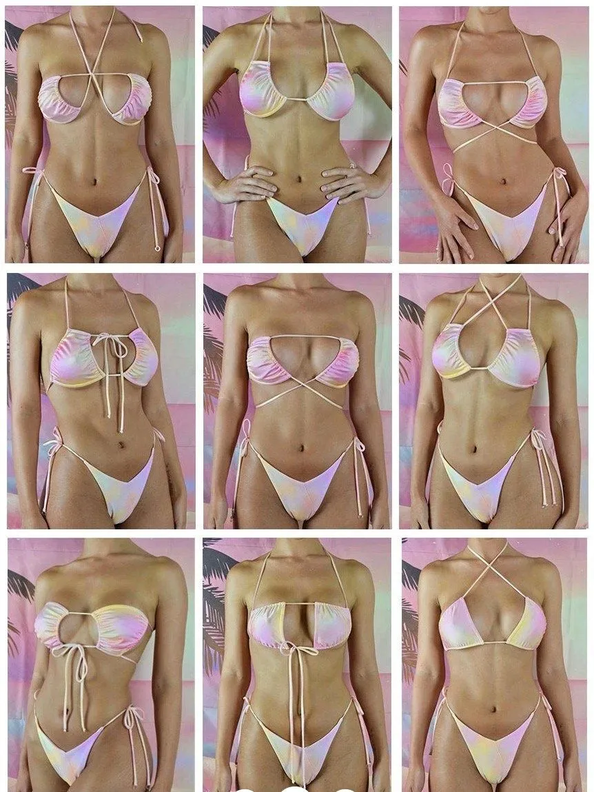 MARTINI TERRY BIKINI TOP | LEMON Wrinkle Resistant Textile